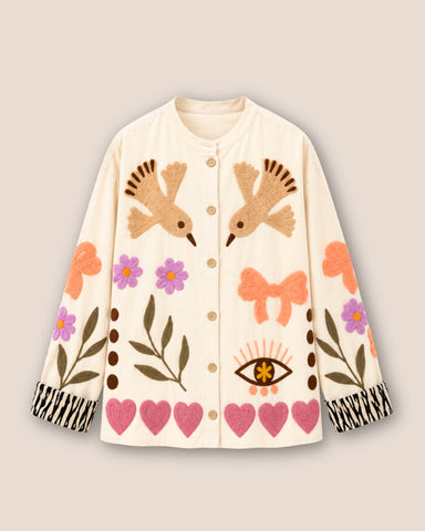 Handbestickte Oversized-Jacke MABEL