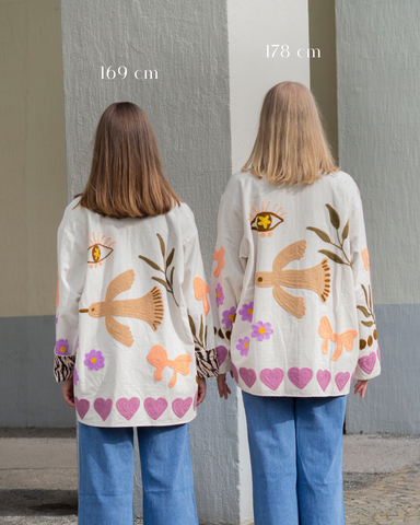 Handbestickte Oversized-Jacke MABEL