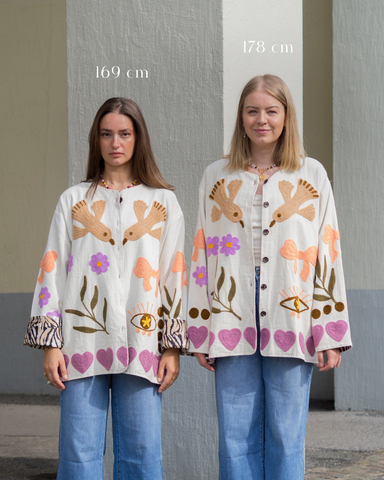 Handbestickte Oversized-Jacke MABEL