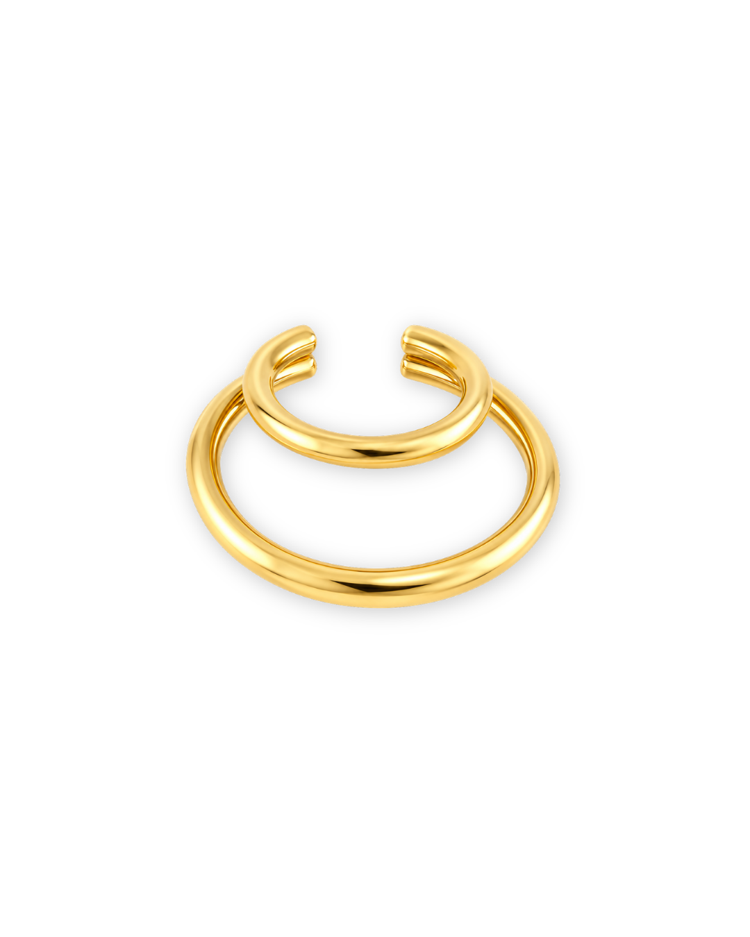 Goldener Ear Cuff NOLA mit doppelreihigem Creolen-Design – Ohrklemme ohne Ohrloch von eunoia